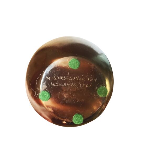 Vintage Chulucanas, Peru Signed Miguel Sullon Paz Pottery Santa 7.5" 1990s - Picture 6 of 7